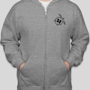 Sea Turtle Patrol Long-Sleeve Gray Full Zipper Hoodie