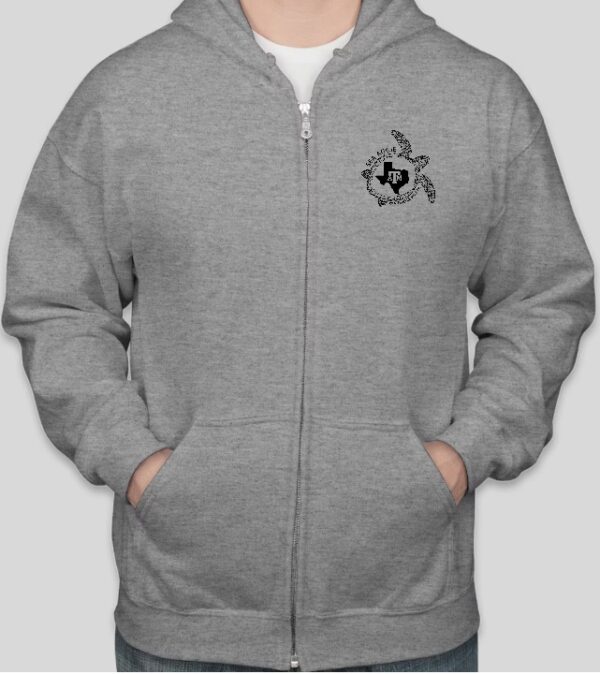 Sea Turtle Patrol Long-Sleeve Gray Full Zipper Hoodie