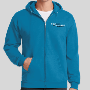 Gulf Center for Sea Turtle Research Core Zip Hoodie Neon Blue